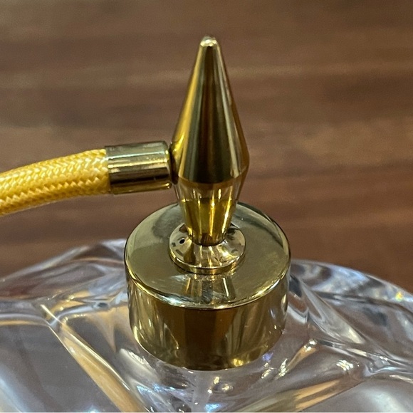 Imperlux W. Germany Lead Crystal Clear Perfume Bottle with Gold Pump - Picture 8 of 11